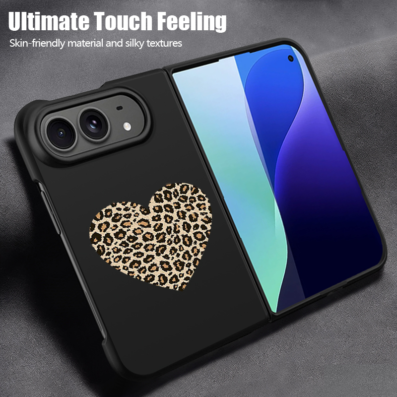 Matte Hard Pc Back Case - Leopard Print Hearts Pattern Phone Case