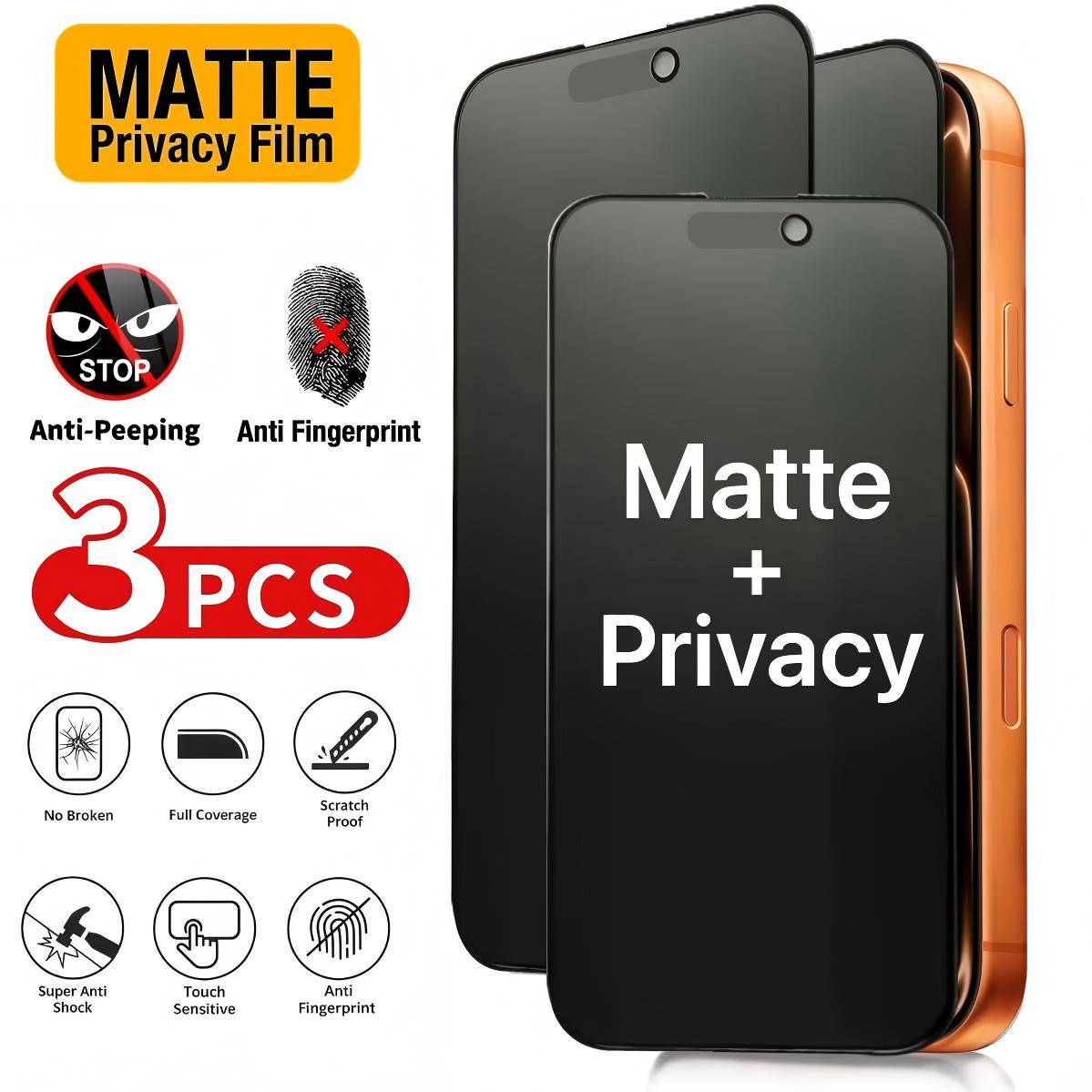Matte Anti Glare Screen Protector - 3pcs Full Cover Matte Privacy Screen
