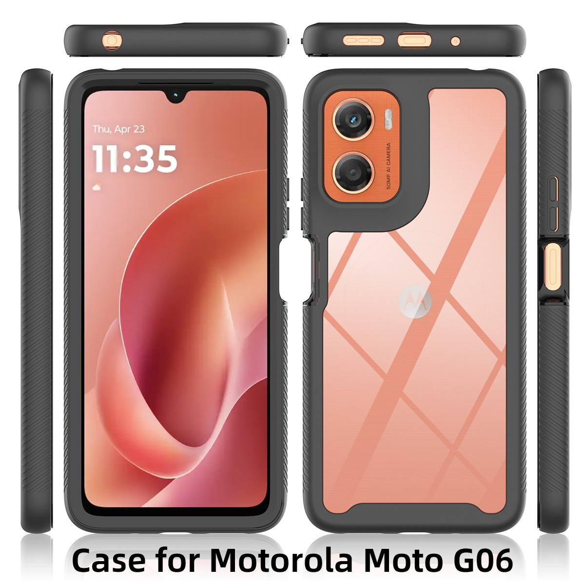 for Moto G06 4G Phone Case, Sh - Clear Shockproof Bumper Case ulasan dan harga
