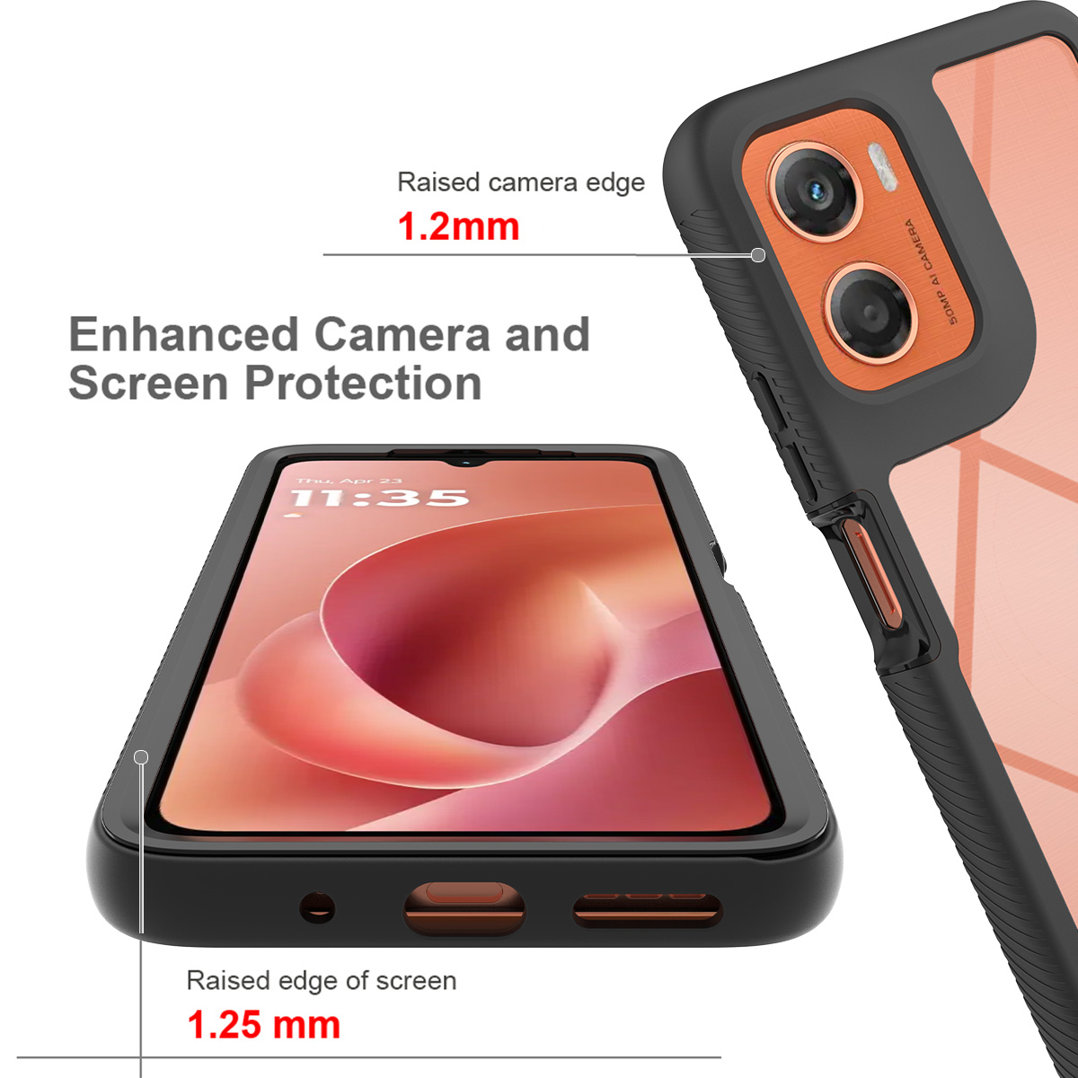 for Moto G06 4G Phone Case, Sh - Clear Shockproof Bumper Case ulasan dan harga