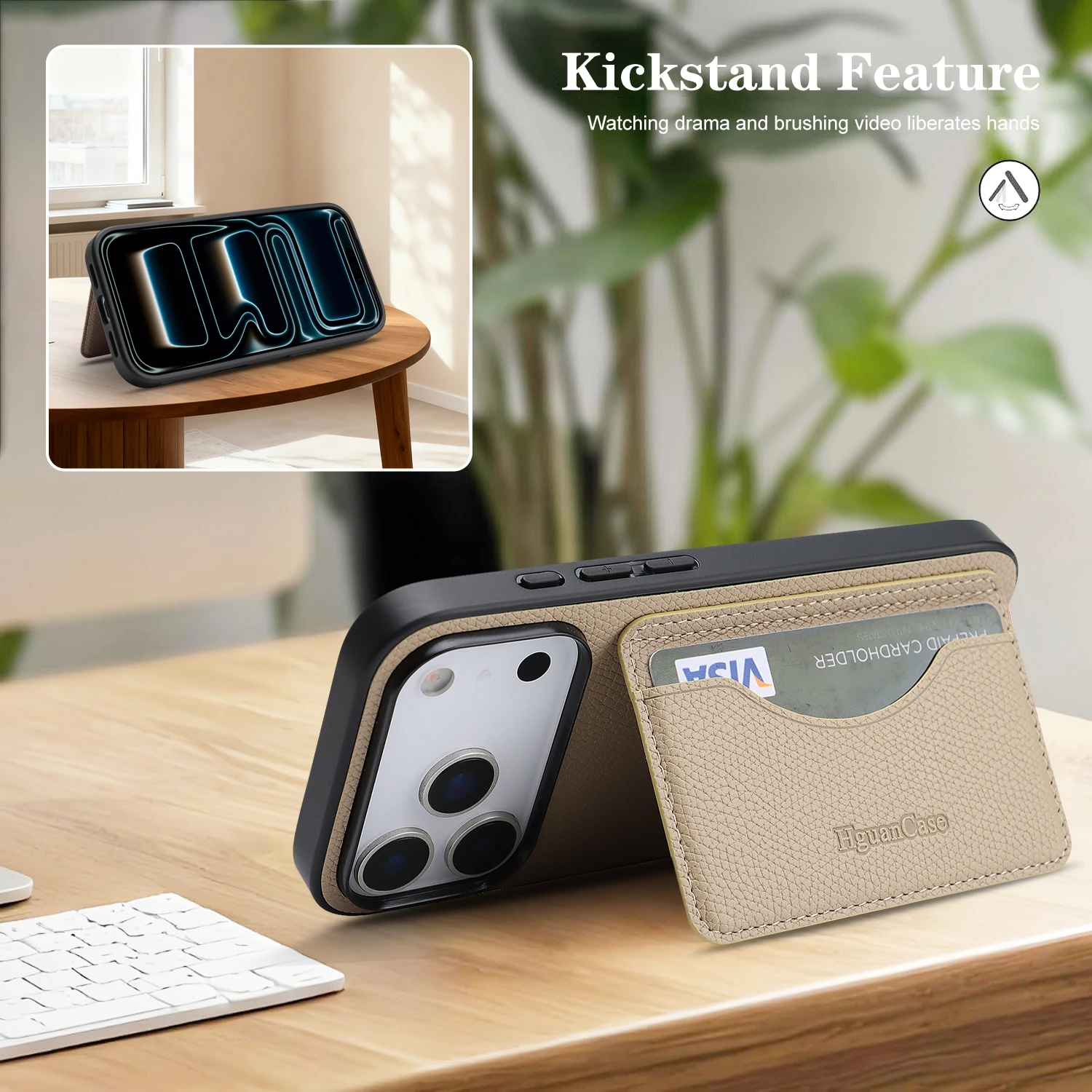 Leather Case Cards Bag Kicksta - Leather Wallet Card Holder Phone Cover ulasan dan harga