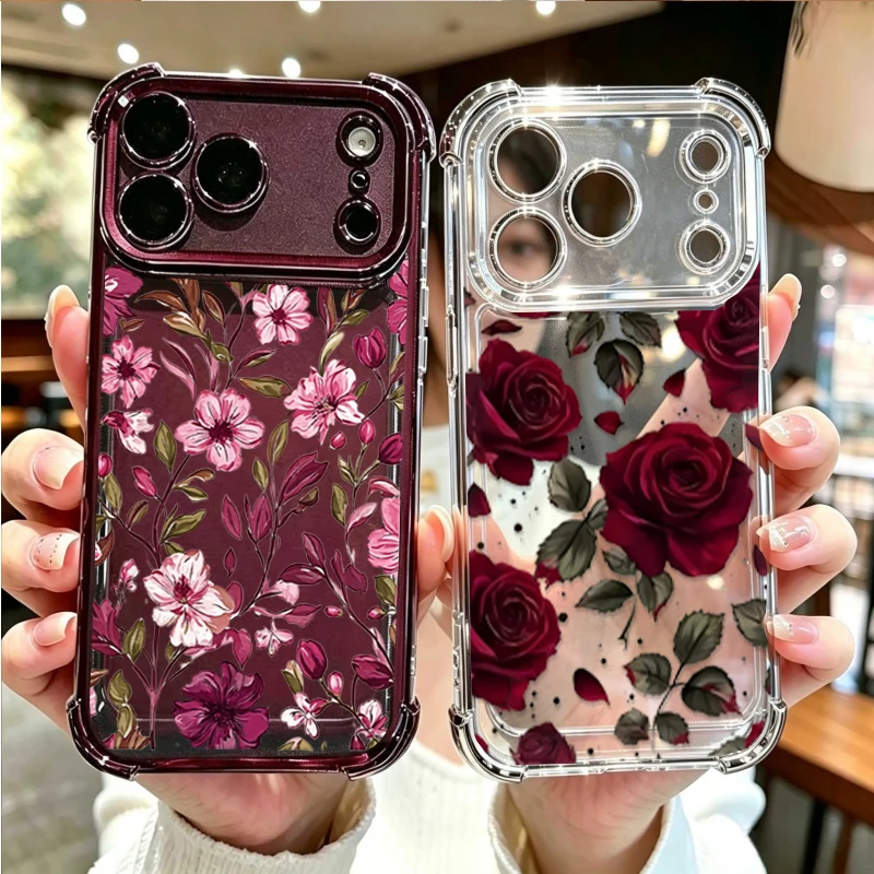 Vintage Red Floral Flowers Pat - Vintage Floral Pattern Soft Case ulasan dan harga