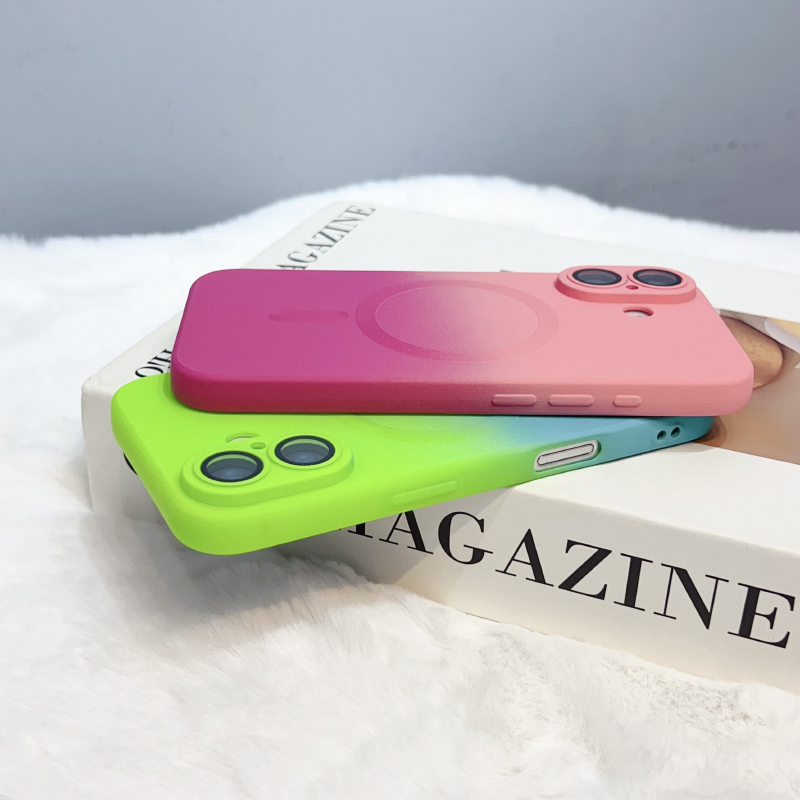 Luxury Gradient Liquid Silicon - Liquid Silicone Magnetic Phone Case ulasan dan harga