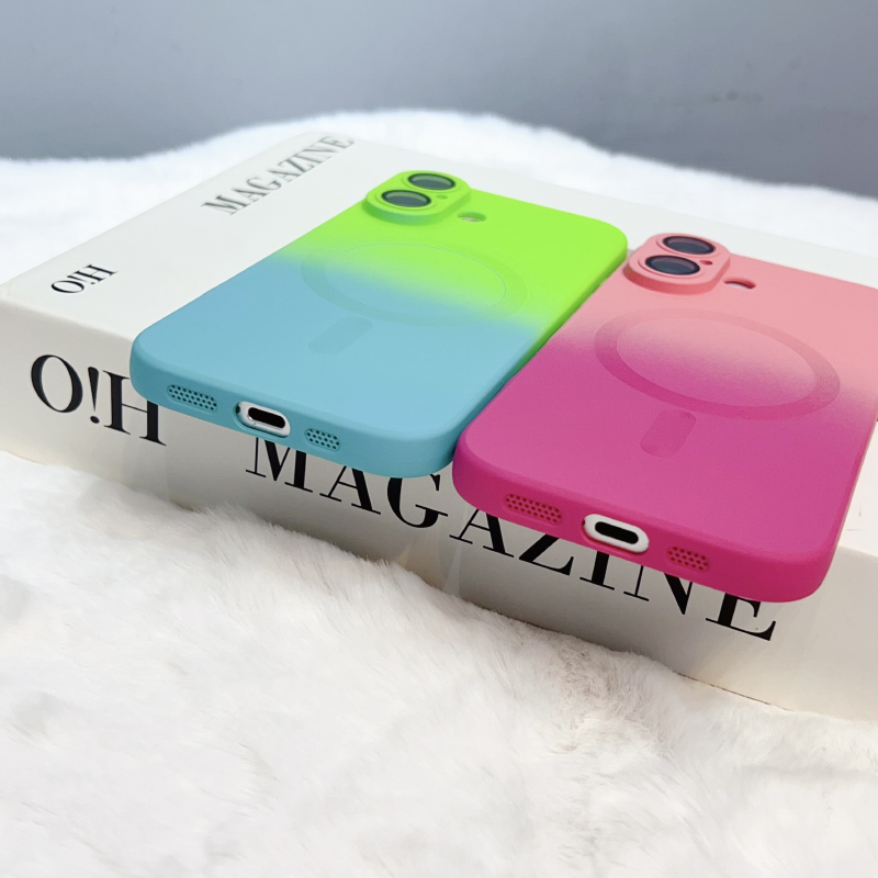 Luxury Gradient Liquid Silicon - Liquid Silicone Magnetic Phone Case ulasan dan harga